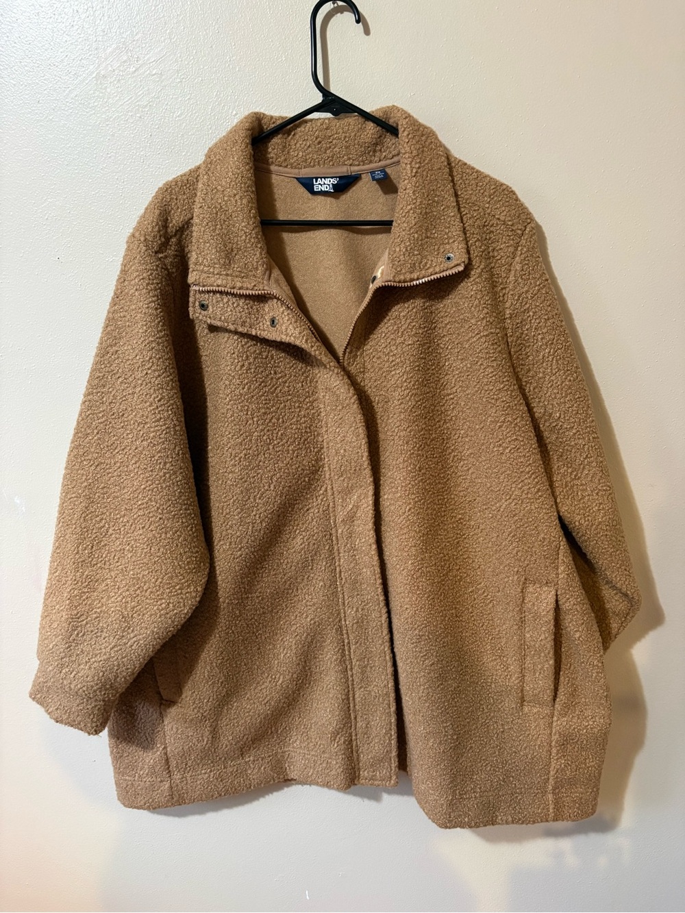 Lands' End Very Cozy Classic Boucle Fleece Jacket women’s size 3x